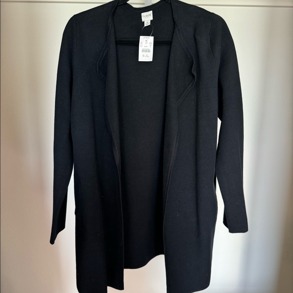 JCrew collarless sweater blazer